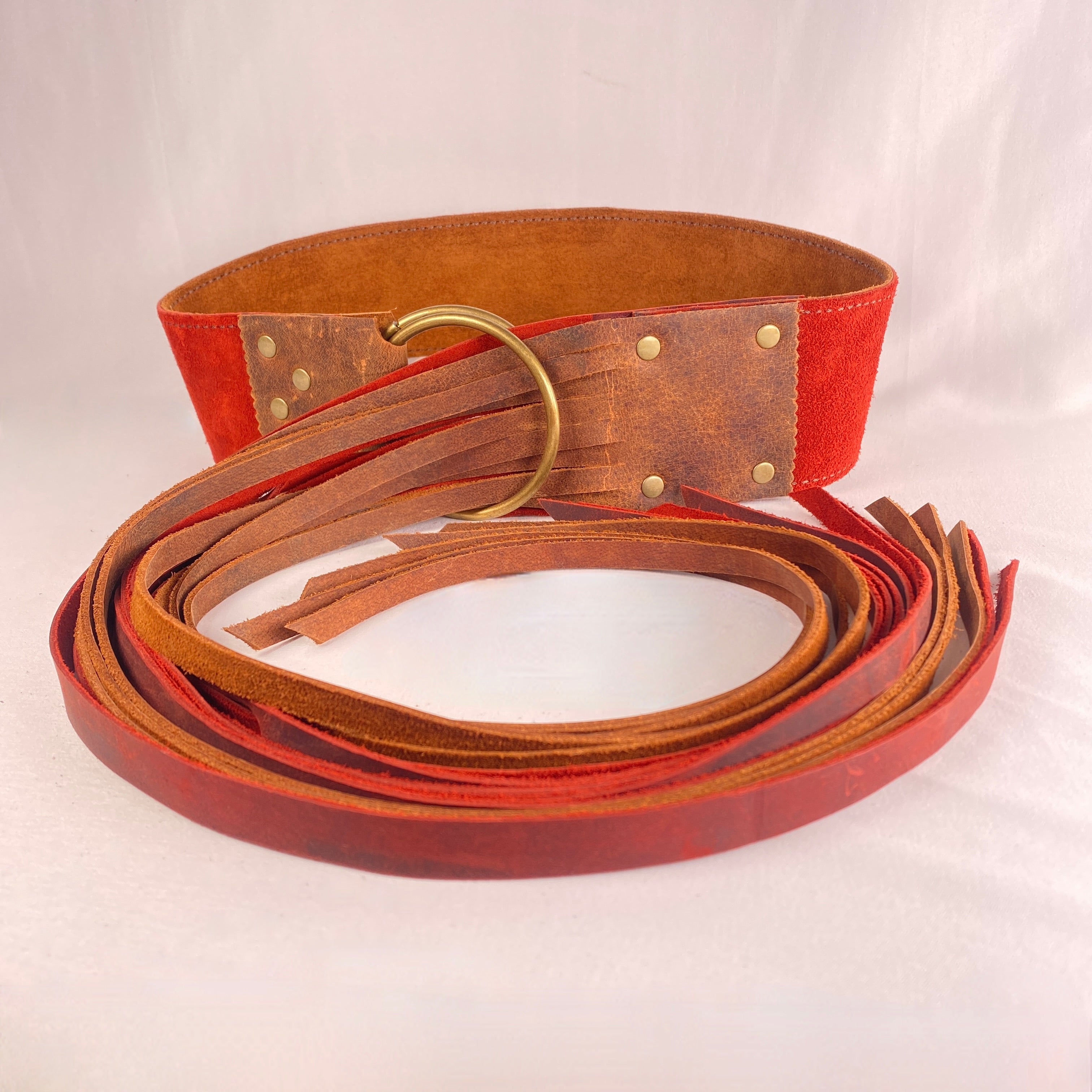 Reversible Fringe Wide-Belt – BRICK STRAW