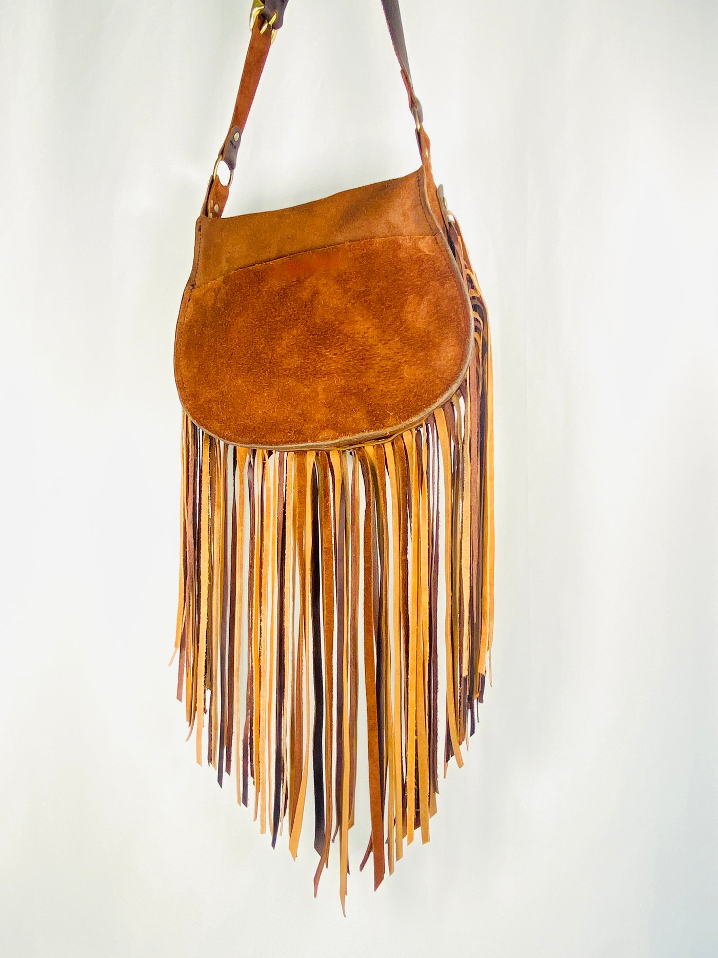 Suede Fringe Crossbody Bag