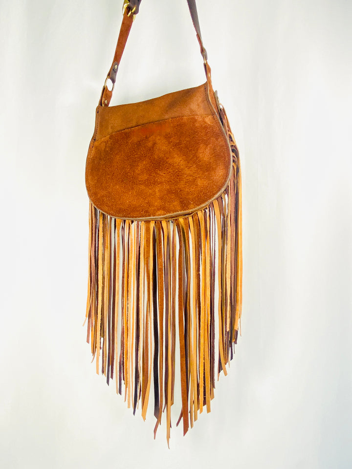 Suede Fringe Crossbody Bag – BRICK STRAW