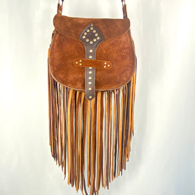 Suede Fringe Crossbody Bag