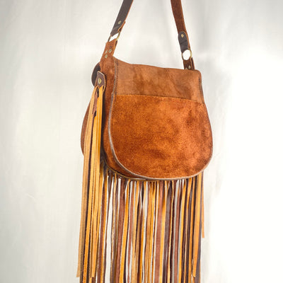 Suede Fringe Crossbody Bag